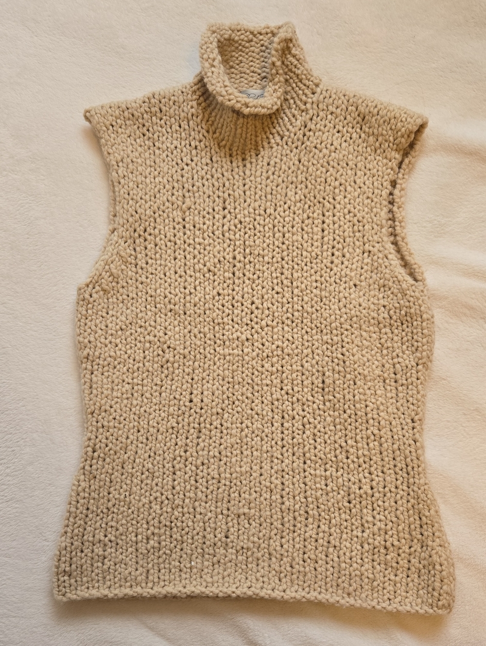 Brooks Brothers Wool Chunky Knit Sleeveless Turtleneck Sweater